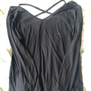 Long sleeve open back top